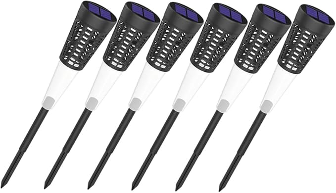 6pcs Solar Stake Lights for Outdoor Garden and Courtyard, Warm and Colorful Projection Landscape Pathway Lights, Waterproof Solar Lawn Lighting Decoration
