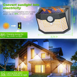 HMCITY 120 LED Solar Lights Outdoor Motion Sensor, 2 Pack, Black Warm