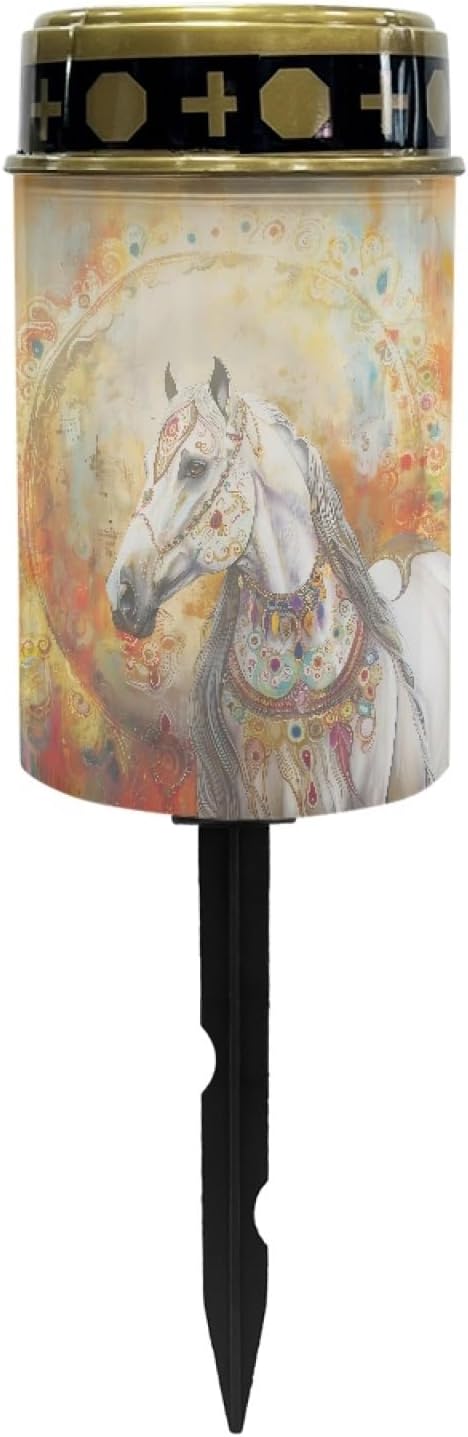 Western Aztec Horse Solar Lights,Solar Lights Outdoor Waterproof,Horse Solar Stake Lights Waterproof Solar Pathway Lights for Garden Yard Patio Backyard Decorative Lamps