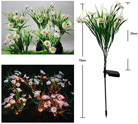 Solar Lawn Light Flower Light 2 Pack 28LED Daisy Solar Garden Light,Outdoor Decoration Stake Lights,Waterproof Solar Landscape Light Statue lamp Garden Stakes Decorative,Lawn (White)