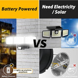 AIXPI Battery Powered Motion Sensor Outdoor Lights, 1500LM Flood Lights, IP65 Waterproof Security Motion Detector Light Wireless for Outside, Yard 2Pack