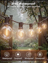 25FT LED G40 Outdoor String Lights with 25 Shatterproof Bulbs, Brown Wire