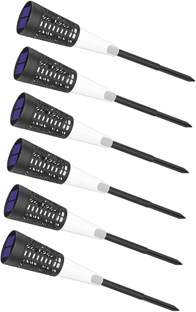 Luxshiny 6pcs Solar Pathway Lights Outdoor Stake Garden Lawn Decorative Lights Warm and Colorful Glow for Yard and Courtyard