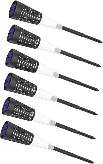 Luxshiny 6pcs Solar Pathway Lights Outdoor Stake Garden Lawn Decorative Lights Warm and Colorful Glow for Yard and Courtyard