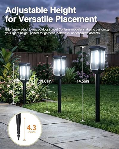 Tenmiro Solar Pathway Lights Outdoor 8 Pack, Bright Solar Garden Lights