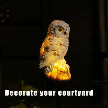 Solar Lights Outdoor, Decorative Animal & Flower Shaped Landscape Lights with Warm/Colorful LED, Auto On/Off Waterproof Solar Powered Decor for Yard Lawn Patio Gift Idea (Warm-Owl-1Pack)