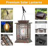 Solar Lanterns Outdoor Waterproof, Hanging Solar Lights for Outside 4 Pack