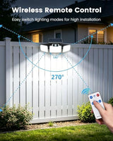 JumJam Solar Flood Lights, Security Lights Outdoor Motion Sensor for Garden