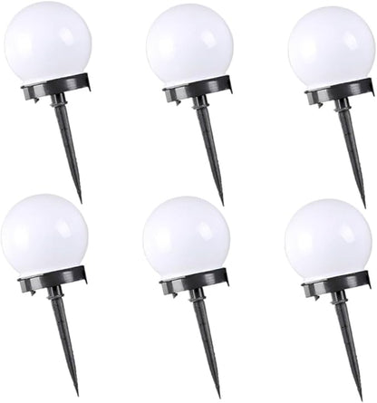 balacoo 6Pcs Solar Round Grass Lights Outdoor Plug Light Durable Lawn Lighting for Garden Pathway and Road Use Easy to Install Ground Bulb Lights
