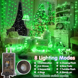 KNONEW 400FT 1200LED Green Wire Outdoor Fairy Lights Plug in Green Xmas