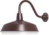 17in. Architectural Bronze Outdoor Gooseneck Barn Light Fixture With 14.5 in. Long Extension Arm - Wall Sconce | Lumora