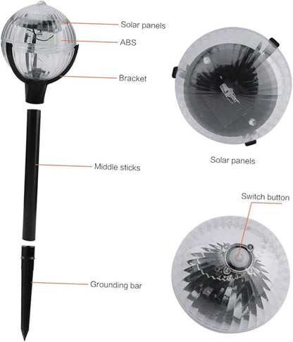 Homoyoyo 2pcs Solar Lawn Lights Solar Powered Garden Path Lights with Colorful LED for Yard and Patio Decoration