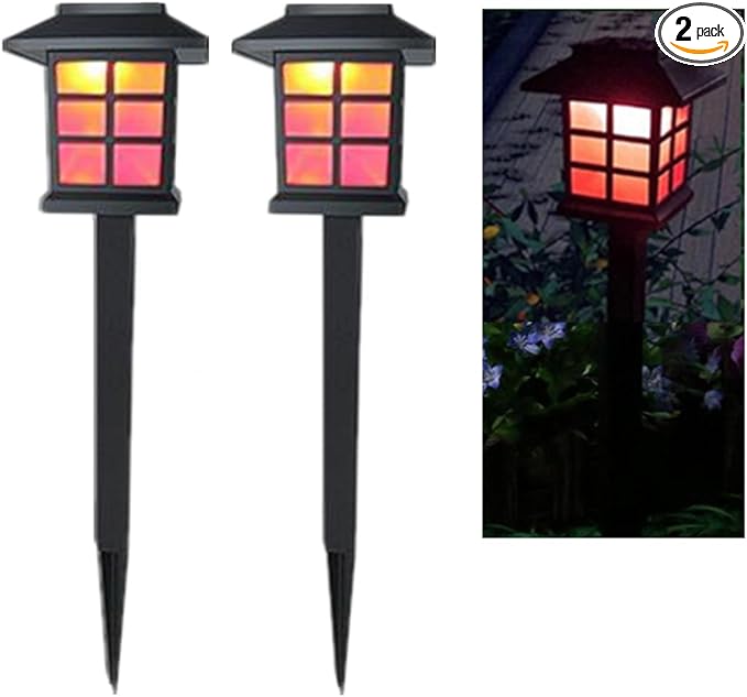 Outdoor Solar Pathway Lights Waterproof 2-Packs Outside LED Decorative Lights Landscape Lighting for Yard Patio | Lumora