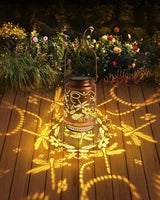 2 Pack Dragonfly Solar Lanterns Outdoor Waterproof, Garden Decor Birthday Gifts for Women Mom Grandma Sister, Metal Hanging Solar Lights Outside Decorative for Backyard Patio Lawn Pathway Landscape
