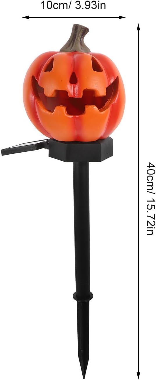 TOYANDONA Solar Pumpkin Lantern Outdoor Garden Stake Light Solar Pathway Lighting Halloween Landscape Decor Weather Resistant
