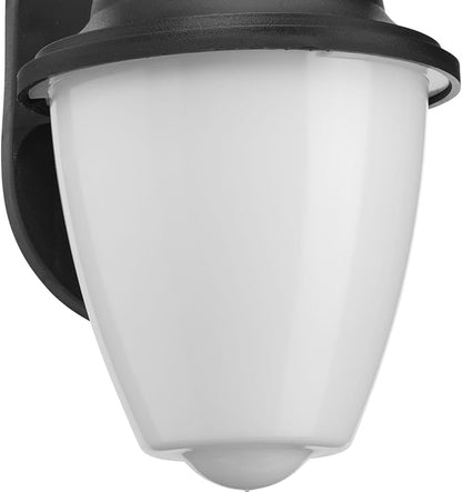 Progress Lighting Polycarbonate Outdoor 1-Light White Acrylic Shade Traditional Outdoor Wall Lantern Light Textured Black