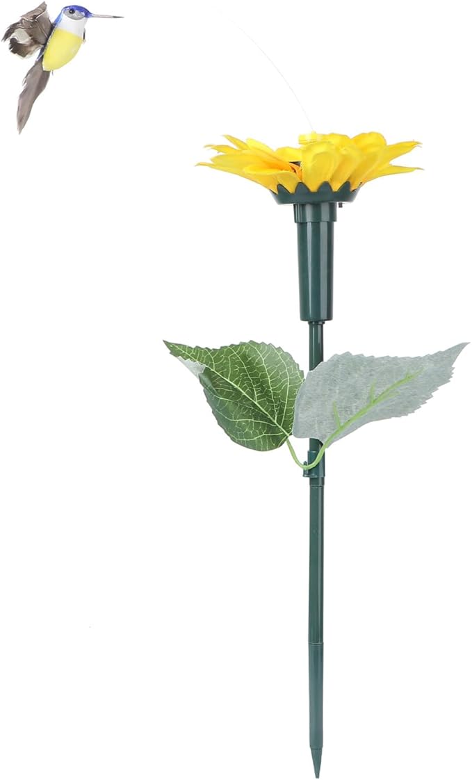 2 Pcs Hummingbird Flying Simulation Solar Hummingbird Garden Stakes Decorative Fluttering Hummingbirds Yard Decorations for Patio Outdoor Decorations