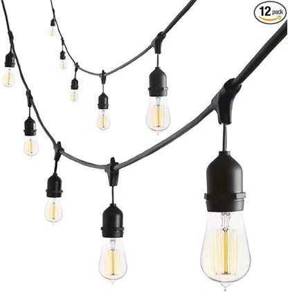 25FT LED Outdoor Patio String Lights.IP65 Water Proof Strand with 12 Shatterproof Bulbs.UL Listed Heavy-Duty Christmas Lights.Outside Hanging Lights for Patio,Balcony,Garden,Yard,Party.
