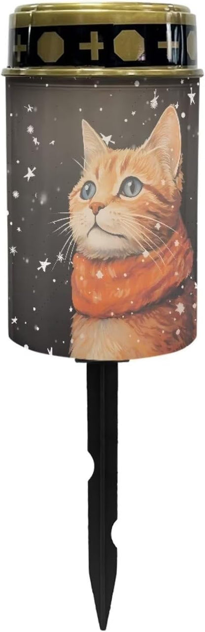 Starry Sky Cat Garden Stake Light, Solar Lights for Cemetery Grave,Solar Pathway Lights Outdoor,Lawn Yard Patio Garden Decor Environment Friendly