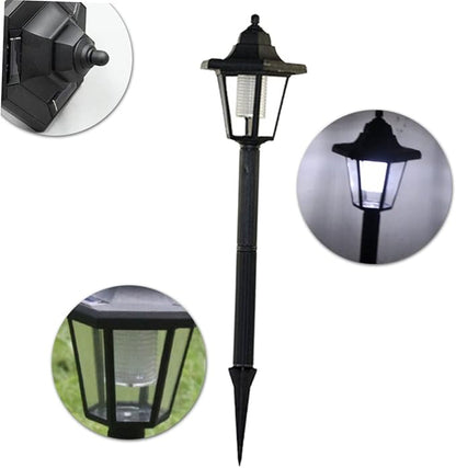 Mipcase 2Pcs Solar Powered LED Garden Lights Solar Pathway Lights for Outdoor Landscape Lawn Patio Automatic Off Night Sensor White Light