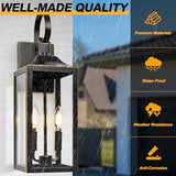 19" Large Outdoor Wall Lights Modern Front Porch Lantern Wall Mount 2-Light
