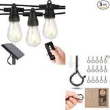 Bundle: 48Ft String Lights + 6Ft Extension Cord:Ambience Pro – Solar Power Remote Control Outdoor String Lights | Lumora