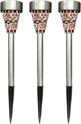 6Pcs Solar Mosaic Border Lawn Garden Lights, LED Mosaic Stake Lights Pathway Landscape Lighting for Patio Walkway | Lumora
