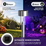 GIGALUMI 16 Pack Purple Solar Halloween Lights,Outdoor Halloween Decoration