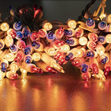 TW SHINE Red White and Blue 4th of July Lights, 20FT 100 Count Incandescent Patriotic Mini String Lights, Waterproof Independence Day Decorations for Outdoor Indoor Christmas Party Decor