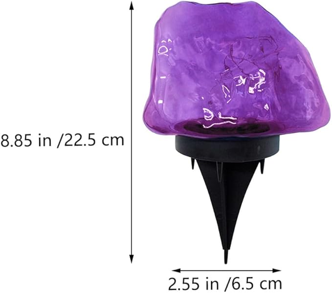 DOITOOL Solar Stone Design Outdoor LED Buried Ground Lamp Waterproof Yard Landscape Light Purple Garden Solar | Lumora