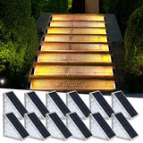 LED Solar Step Lights Waterproof Outdoor Stair Lights, Warm White Solar Deck Lights IP67 Solar Decoration Lights for Yard, Patio, Garden, Walkways, Front Door, Pathway, Driveway, Porch 12 Pack