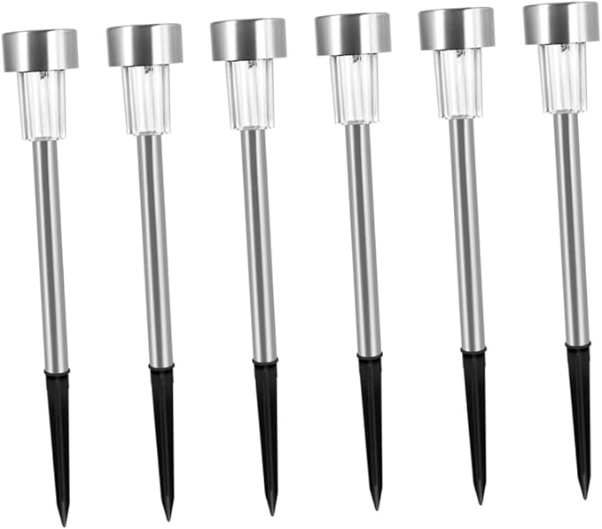 SUPVOX 6pcs Garden Lights Waterproof Outdoor Pathway Lamps for Lawn Decoration Solar Lighting Adjustable Brightness for Driveways and Patios