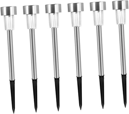 SUPVOX 6pcs Garden Lights Waterproof Outdoor Pathway Lamps for Lawn Decoration Solar Lighting Adjustable Brightness for Driveways and Patios