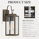 Black Brush Gold Porch Light, Dusk to Dawn Wall Mount Outdoor Light