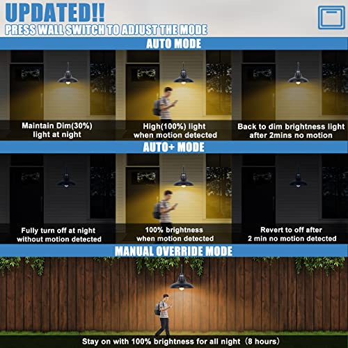 12" Motion Sensor Outdoor Gooseneck Barn Lights, Farmhouse Porch Lights