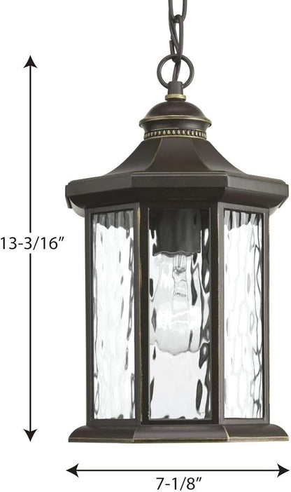 Progress Lighting P6529-20 Traditional/Classic 1-100W Med Hanging Lantern, Antique Bronze, 13.25x7.13x7.13
