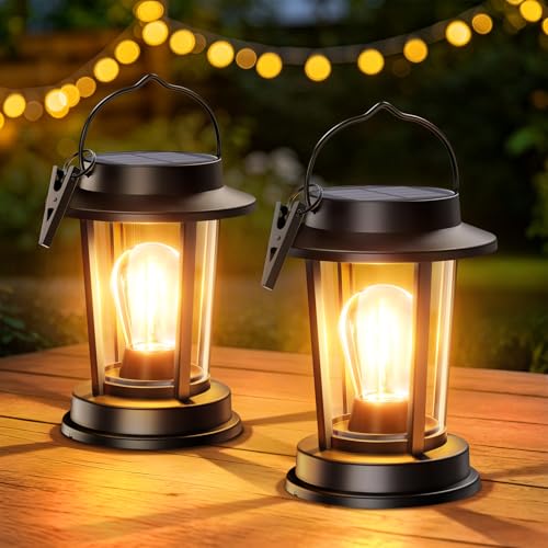 Solar Lanterns Outdoor Waterproof, Bright Hanging Solar Lights for Outside