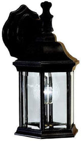 Kichler Chesapeake 11.75" 1 Light Outdoor Wall Light with Clear Beveled Glass in Black | Lumora