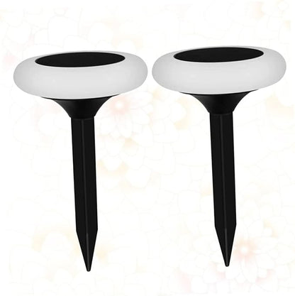 DOITOOL 4pcs RGB Colorful Solar Ground Lights Outdoor Pathway Lamp for Lawn Garden Driveway Easy Installation Modes Landscape Lighting