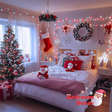 JMEXSUSS 200 LED Red and White Christmas Lights, 66ft String Lights Plug in