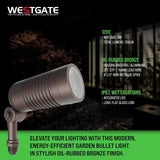 Outdoor Landscape Spotlights – 3000K/4000K/5000K Color Changing Options in Aluminum Housing – 120 Voltage | Lumora