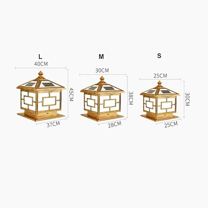 Lights Outdoor IP65 Waterproof Rainproof Outdoor Solar Energy Pillar Post Light Metal Solar Column Lamp Fixture | Lumora