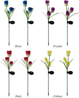 4pack Outdoor Solar Tulip Led Flower Garden Stake Light, Yard Decorative Light Up Tulip Flowers, Decorative Solar | Lumora