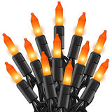 TW SHINE Orange Halloween Lights, 20FT 100 Count Incandescent Mini String Lights, Waterproof Halloween Decorations for Outdoor Indoor Patio Home Party Garden Yard Decor