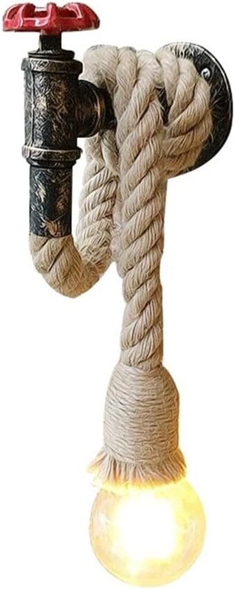 Creative Water Pipe Wall Sconce, Retro Hemp Rope Wall Lamp, Industrial Style Wall Light, Cafe, Restaurant | Lumora