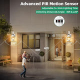 Lamomo 2-Pack White Motion Sensor Wall Lights, Porch/Garage/Deck