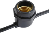 Novelty Lights 37.5 Feet Heavy Duty Light String with 25 in-Line E26 Sockets, Black - Outdoor Security Flood Light | Lumora