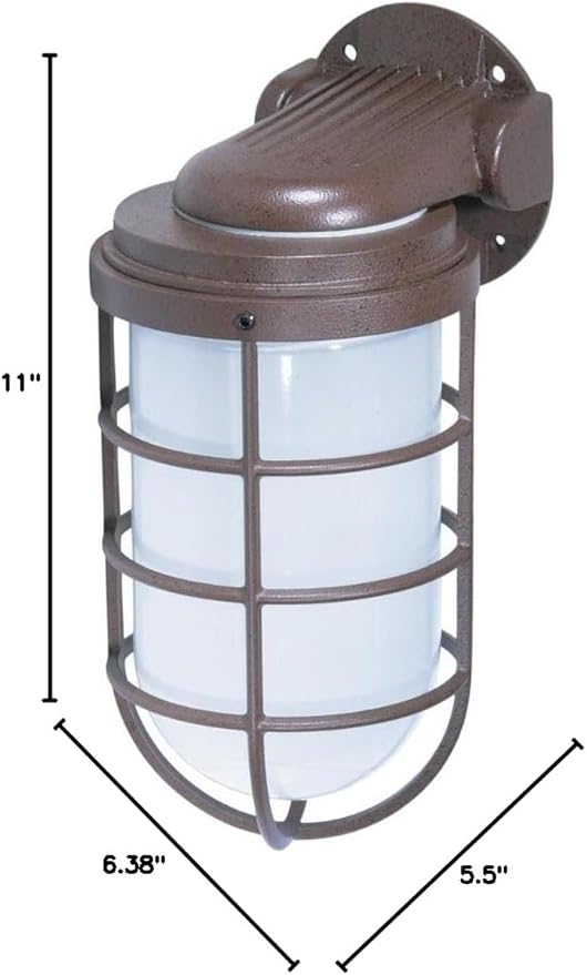 Nuvo Lighting SF76/623 Industrial Style Large Heavy Duty Aluminum Durable Outdoor Wall Mount Porch and Patio Light with Frosted Glass, Old Bronze