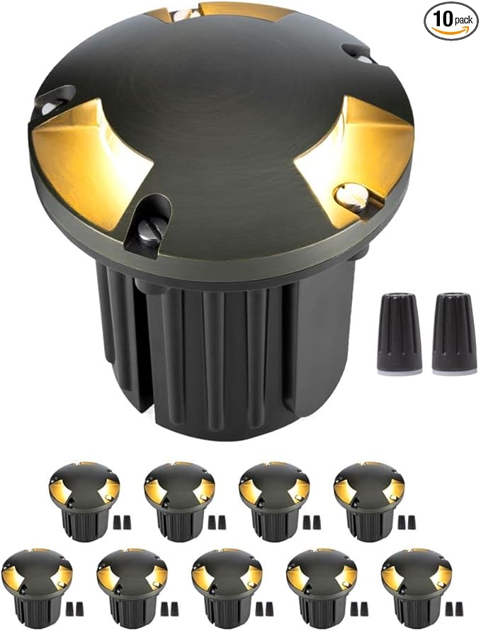 Gardenreet 12V Well Light - Brass Electric Ip65 Waterproof Landscape In-Ground LED Low Voltage - Outdoor Path Light | Lumora