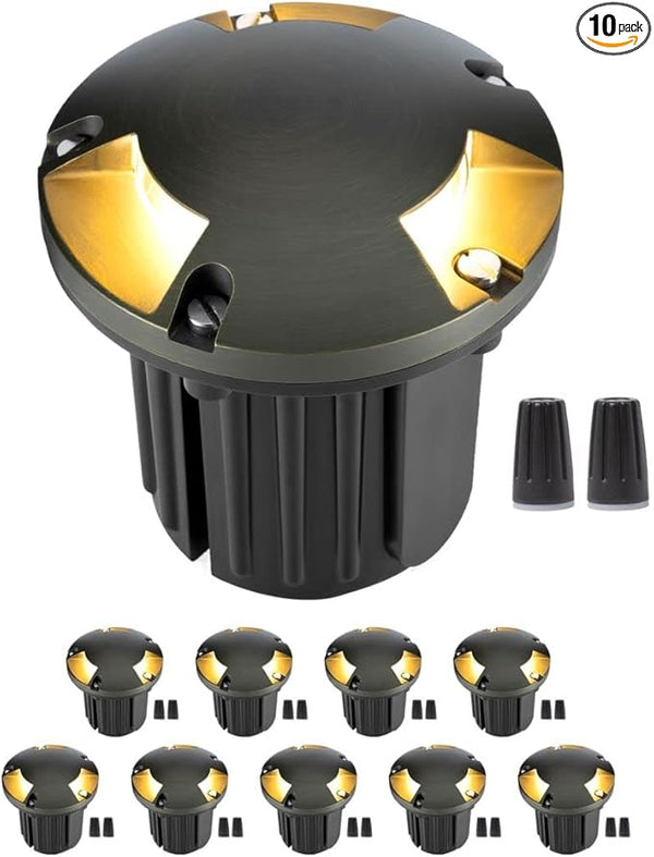Gardenreet 12V Well Light - Brass Electric Ip65 Waterproof Landscape In-Ground LED Low Voltage - Outdoor Path Light | Lumora